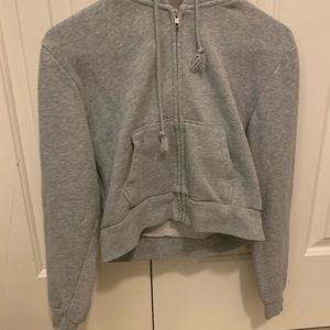 brandy melville cropped gray sweatshirt